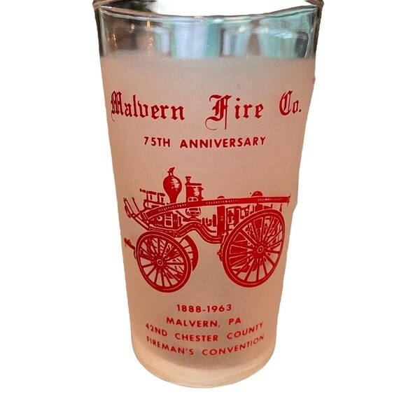 Vintage drinking glasses Malvern Fire Company - Picture 2 of 3